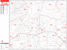 Sandy Springs Wall Map Zip Code Red Line Style 2024